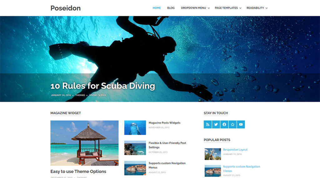 Poseidon - Free Business WordPress Theme