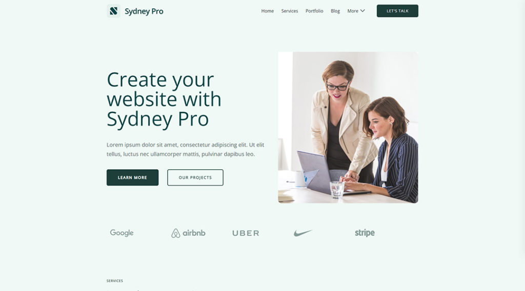 Sydney Pro free business WordPress theme