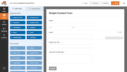Contact Forms by WPForms - Drag & Drop Form Builder for WooCommerce