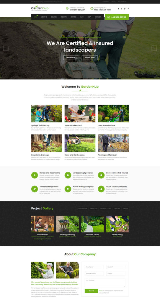 Garden Hub - Lawn & Landscaping WordPress gardening Theme