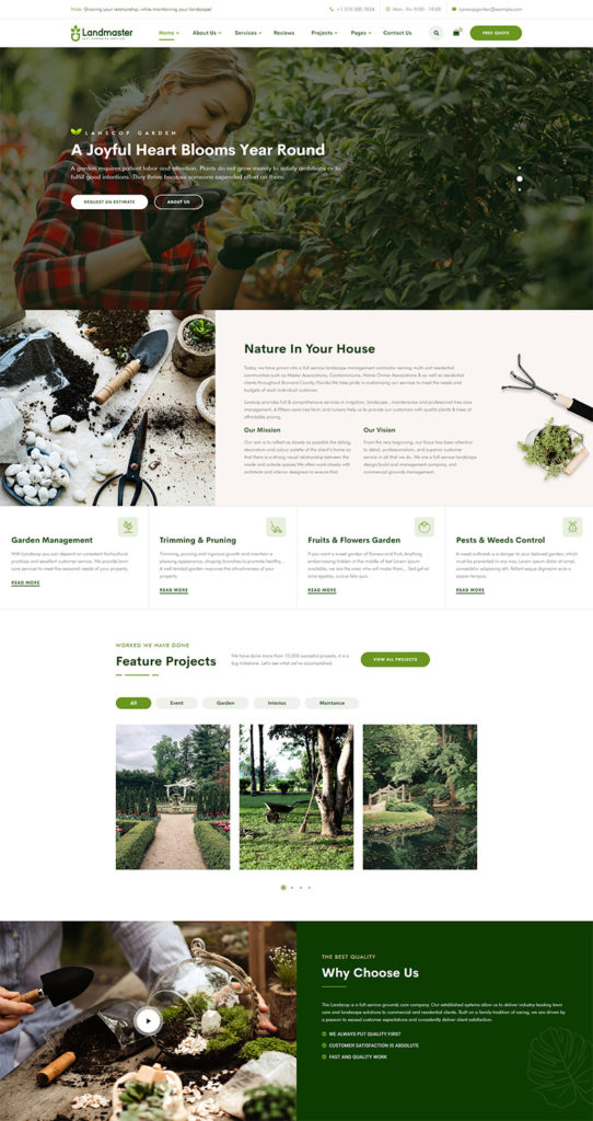 Landmaster - Garden & Landscaping WordPress Theme