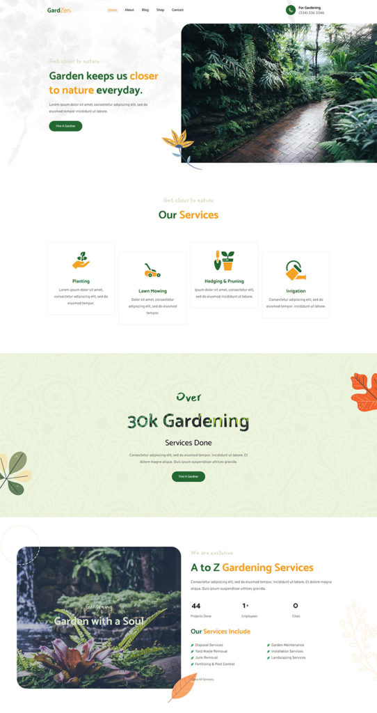 multifox Free garden WordPress theme