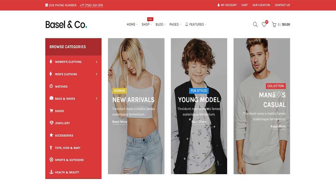 Basel most popular and best shopify themes for multipurpose stores