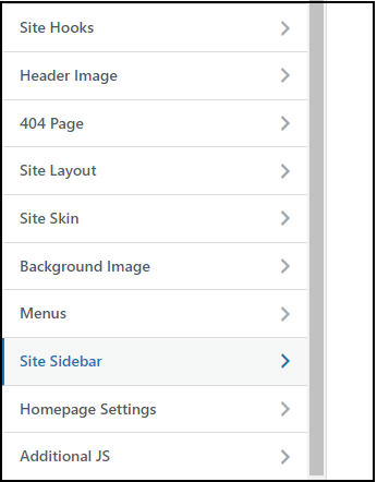 Click sidebar in WordPress customizer