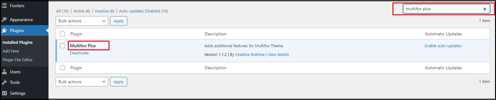 Find The Plugin In The Installed Plugins Section