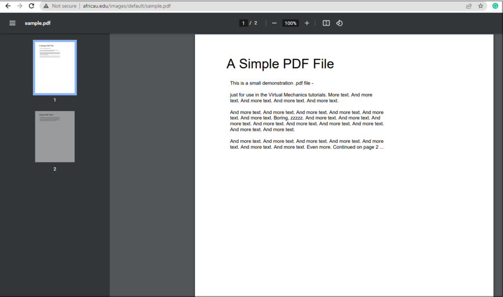 Open the external PDF in other site