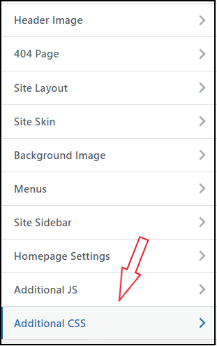 Select additional CSS on the WordPress customizer