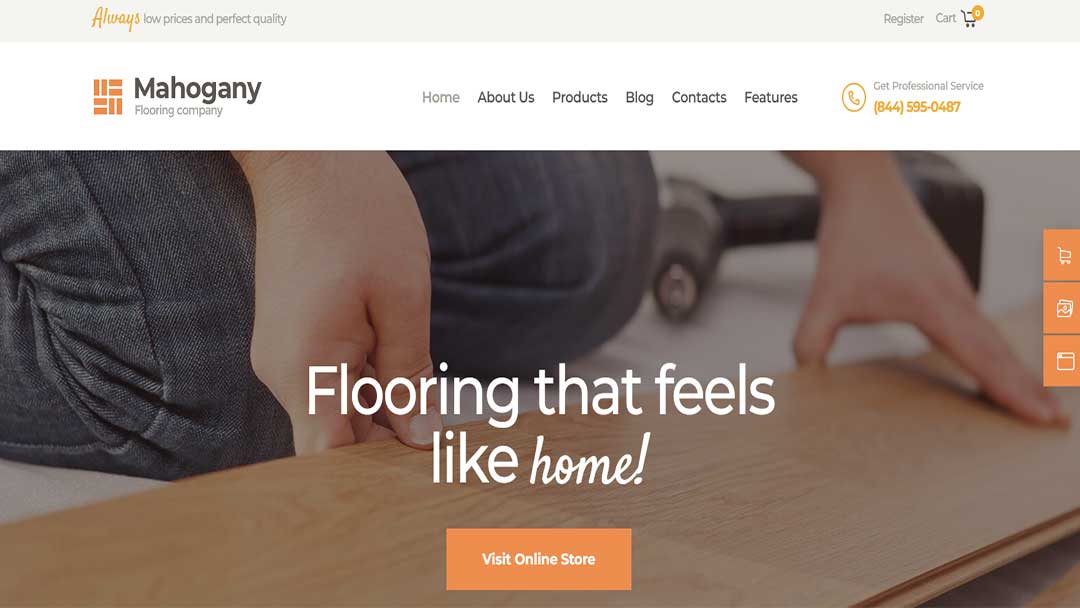 Mahogany Carpenting Woodwork Flooring Company WordPress Theme 