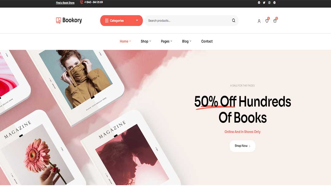 Bookory Book Store WooCommerce Theme