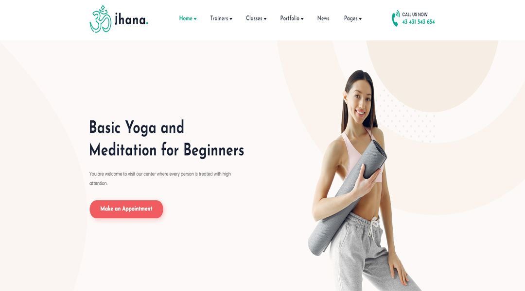 Jhana WordPress theme for every type of yoga
