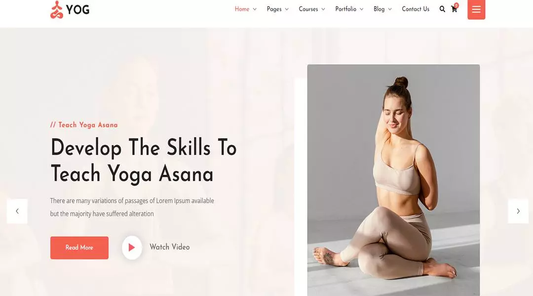 Yog WordPress theme for yoga websites