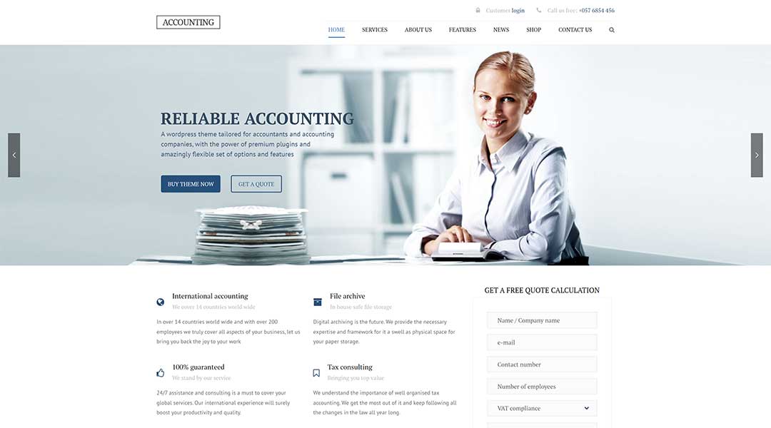 Accounting Responsive WordPress Theme