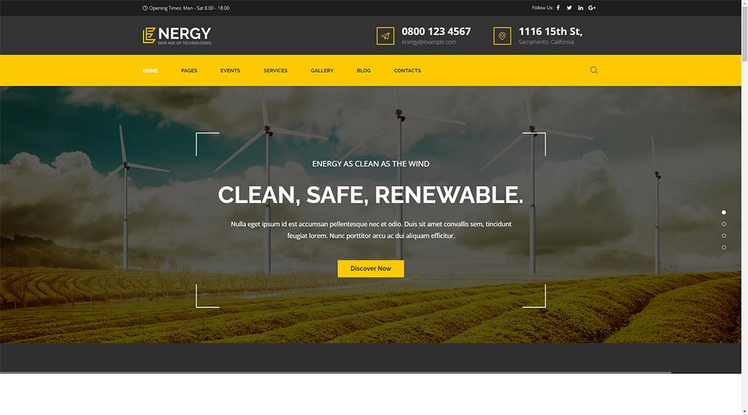 Energy Wind WordPress Theme