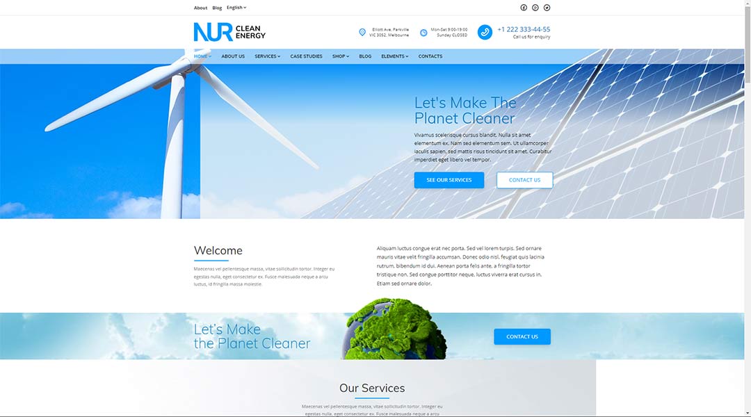 Nur attractive solar WordPress themes