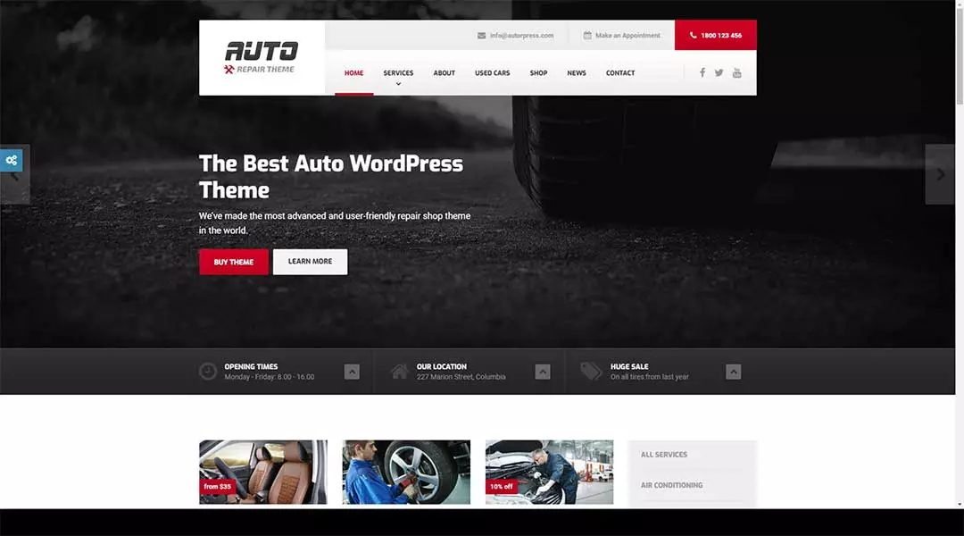 Auto WordPress Theme for Mechanic Car Dealers and Repair Shops