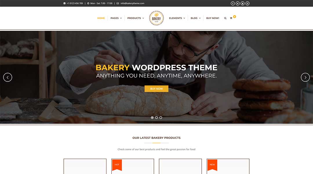 Bakery WordPress Cake & Food Theme