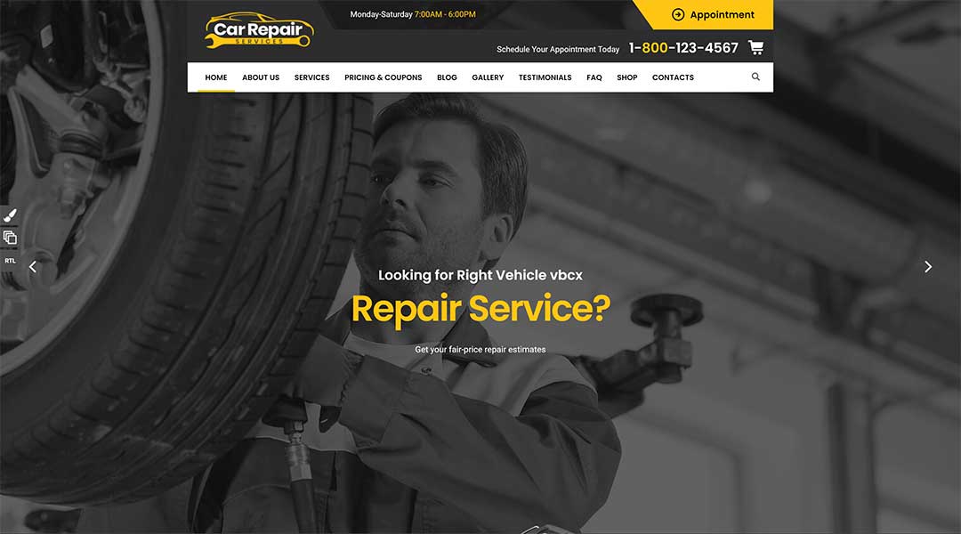 Car Repair Services & Auto Mechanic WordPress Theme 