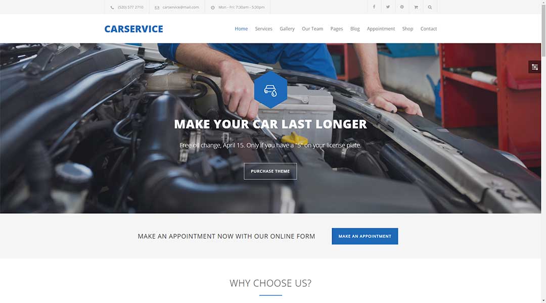 Car Service Auto Mechanic & Car Repair WordPress Theme