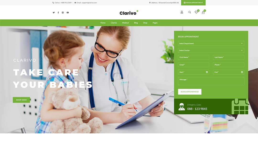 Clarivo Pharmacy and Medical WordPress Theme