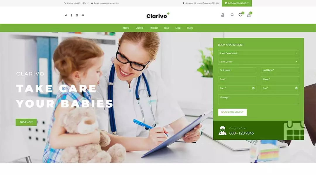 Clarivo Pharmacy and Medical WordPress Theme