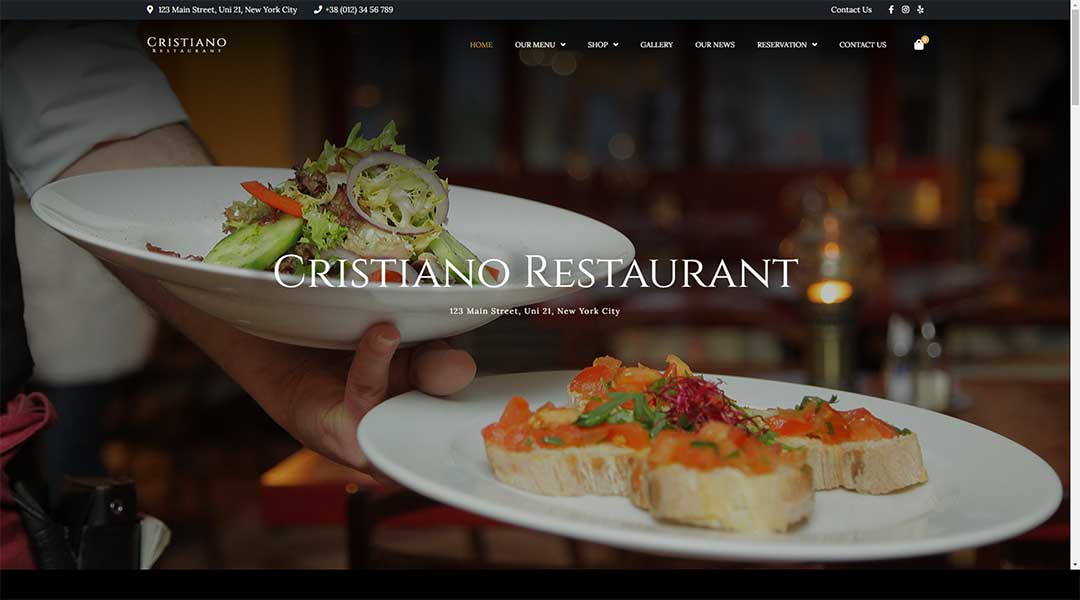 Cristiano WordPress Restaurant Theme