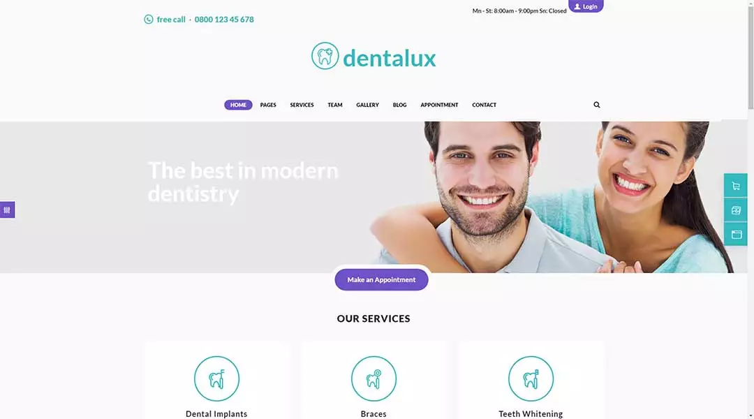 Dentalux WordPress Website Theme