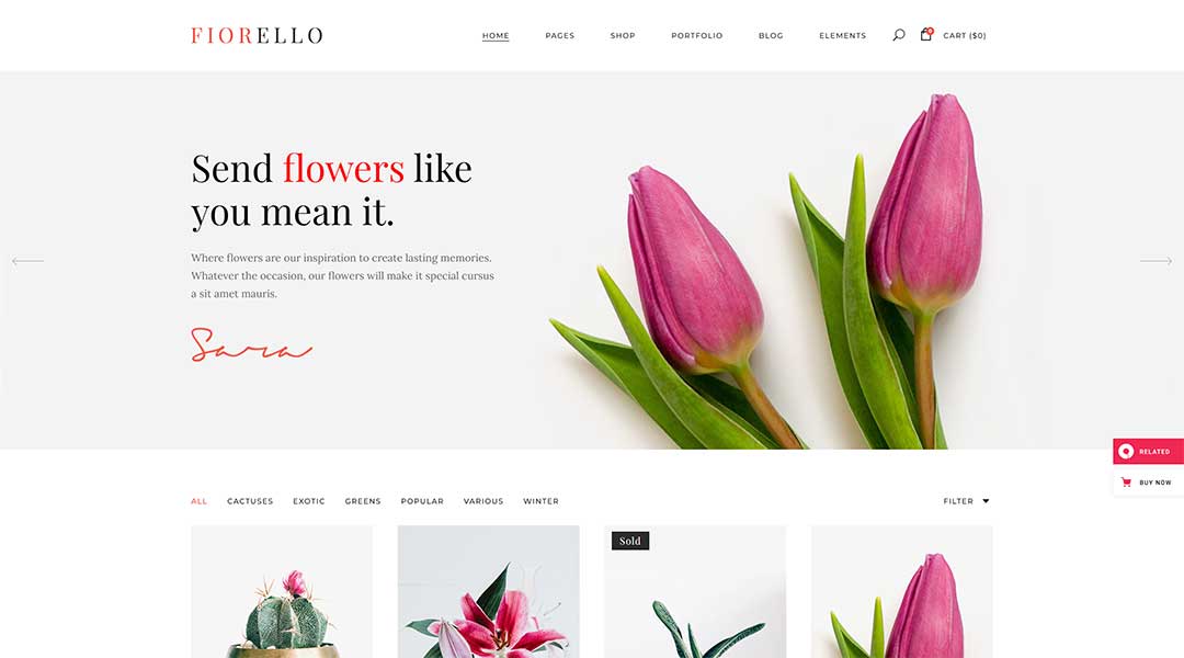 Fiorello Florist and Flower Shop Theme