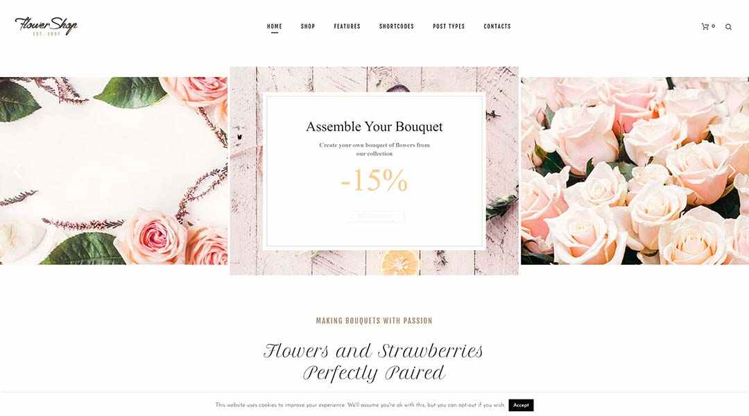 Flower Shop Florist Boutique & Decoration Store WordPress Theme 