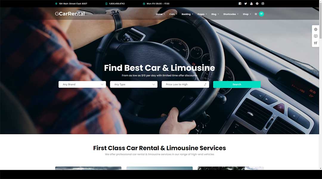 Grand Car Rental Limousine WordPress Theme