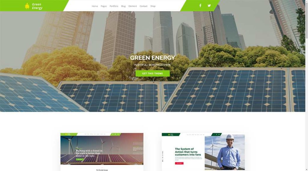 Green Energy For Renewable Company WordPress Theme