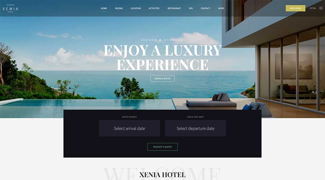 Hotel Xenia Resort & Booking WordPress Theme