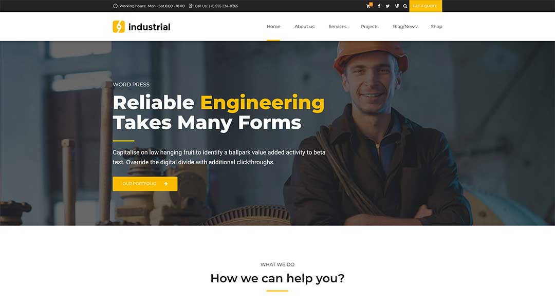 Industrial Corporate Industry & Factory WordPress Theme