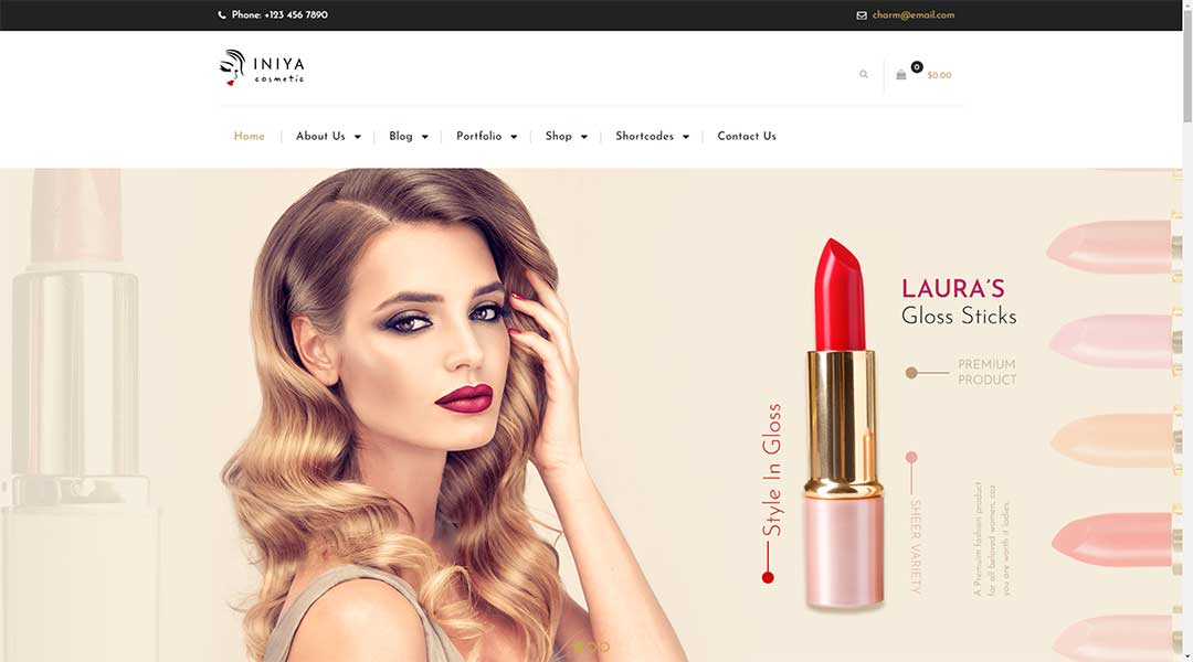 Iniya Beauty Store Cosmetic Shop WordPress Theme