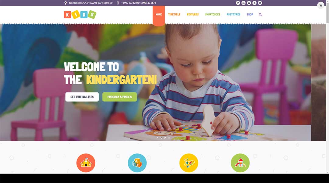 Kids Day Care & Kindergarten WordPress Theme for Children