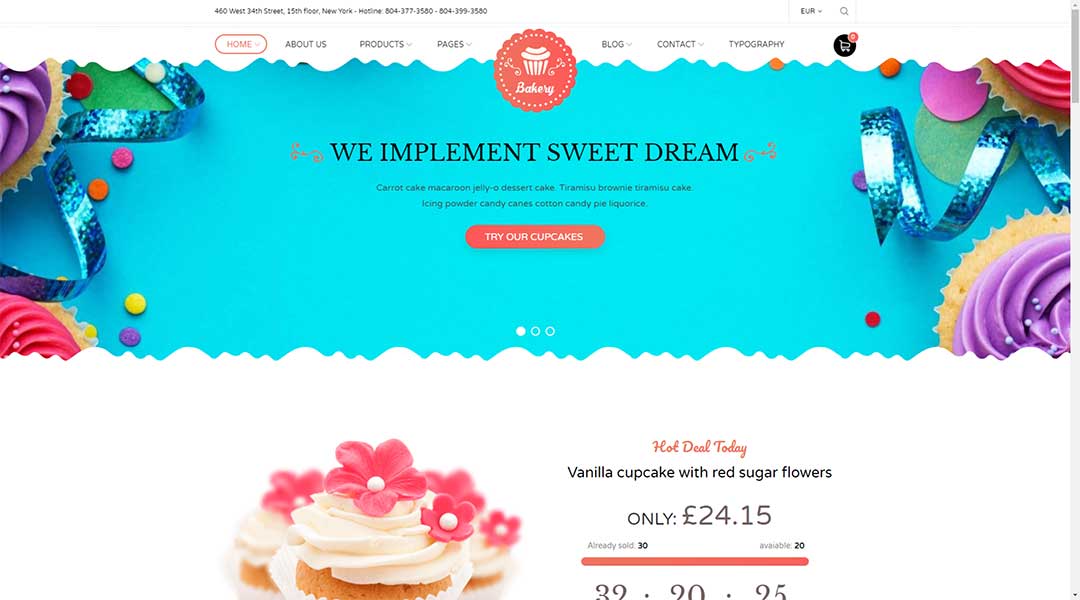 Noucake Bakery WordPress Theme