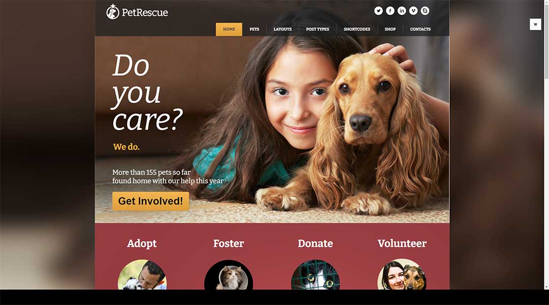 Pet Rescue Animals and Shelter Charity WP Theme