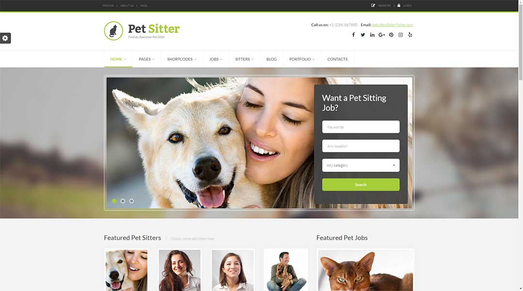 Pet Sitter Job Board Responsive WordPress Theme