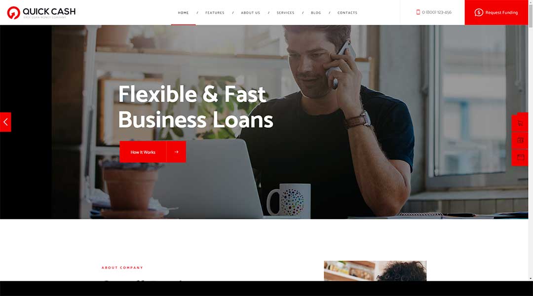 Quick Cash Loan Company Finance Advisor WordPress Theme