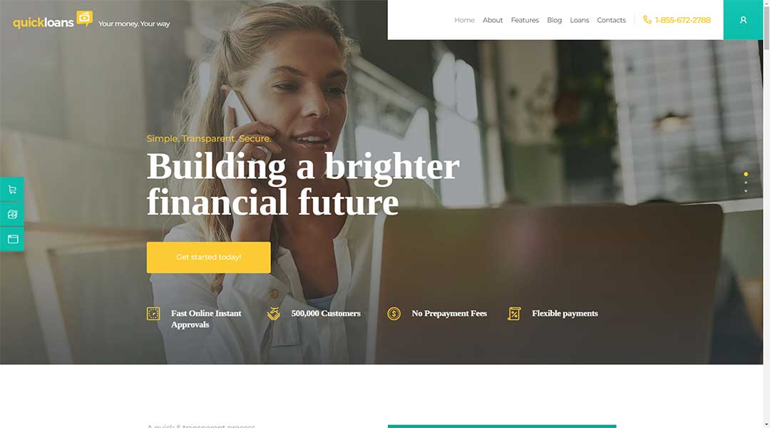 QuickLoans Loan Company Banking Business WordPress Theme