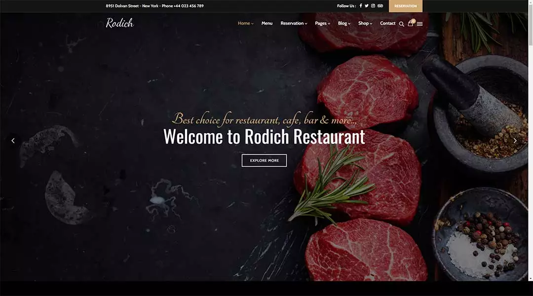 Rodich A Restaurant WordPress Theme