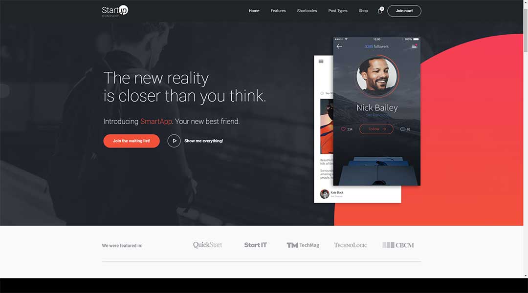 Startup Company WordPress Theme for Business & Technology