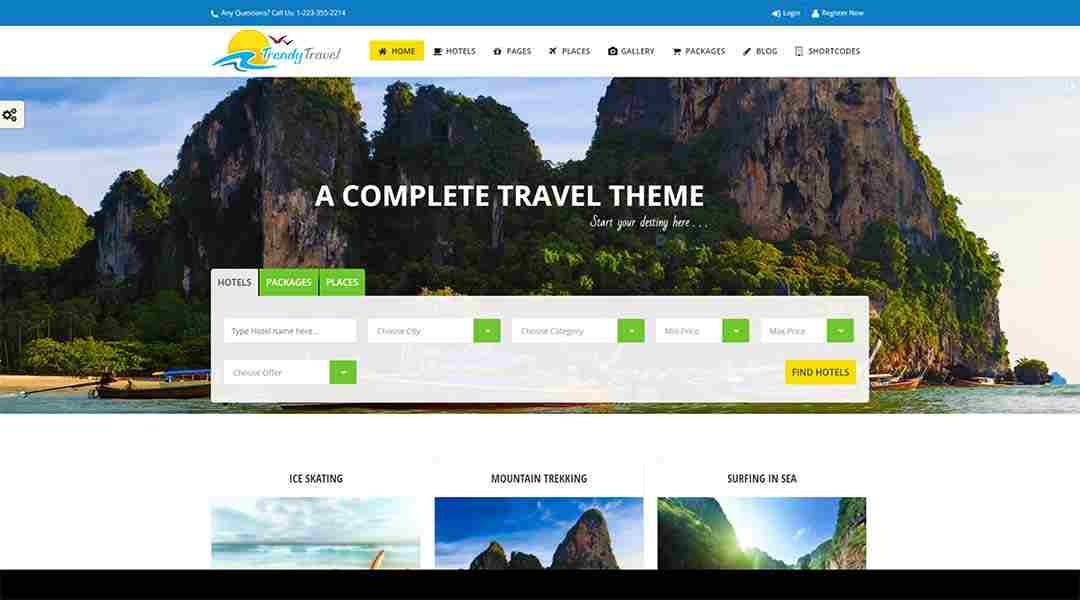 Trendy Travel WordPress Theme
