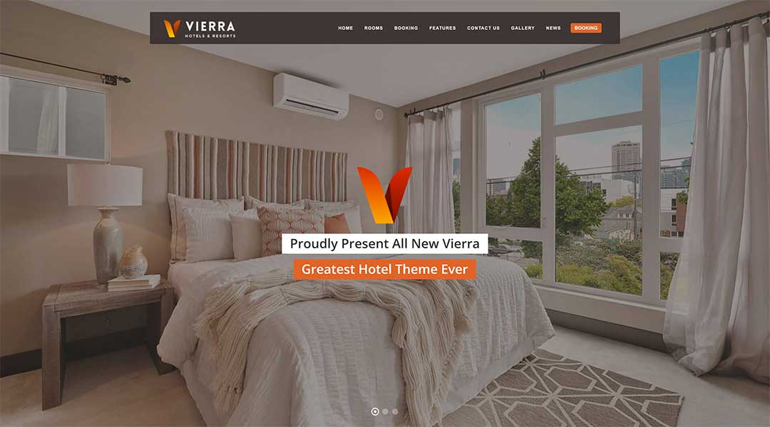 Vierra Hotel Resort Inn & Booking Elementor WordPress Theme