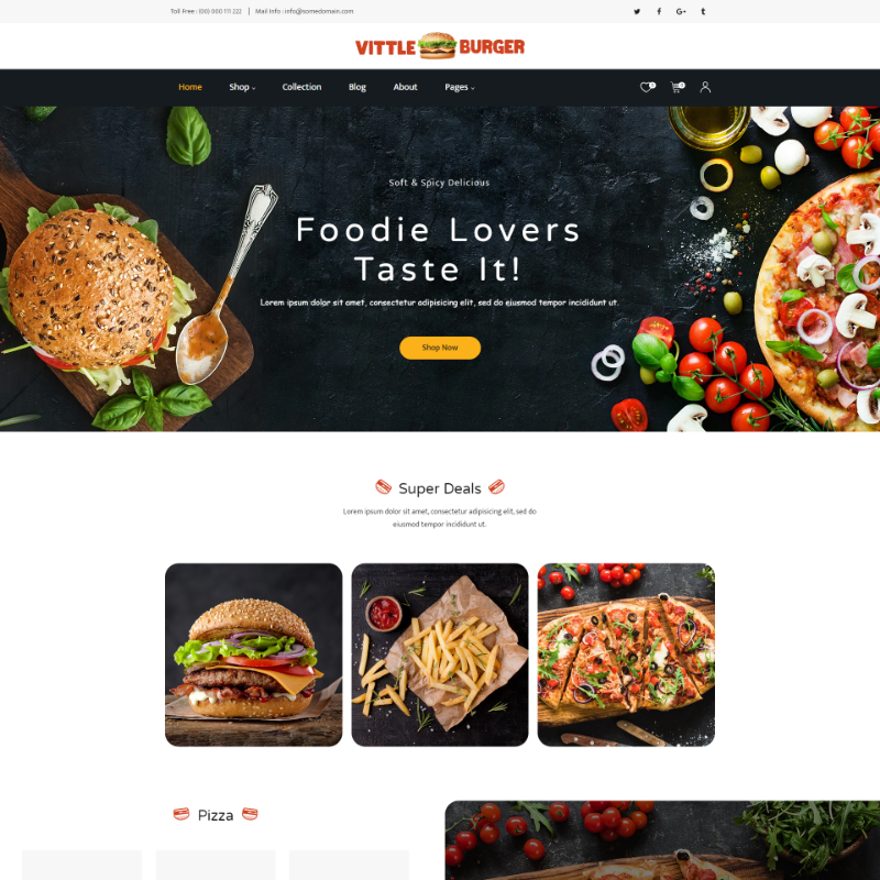 Vittle Food & Restaurant Shop Shopify Theme