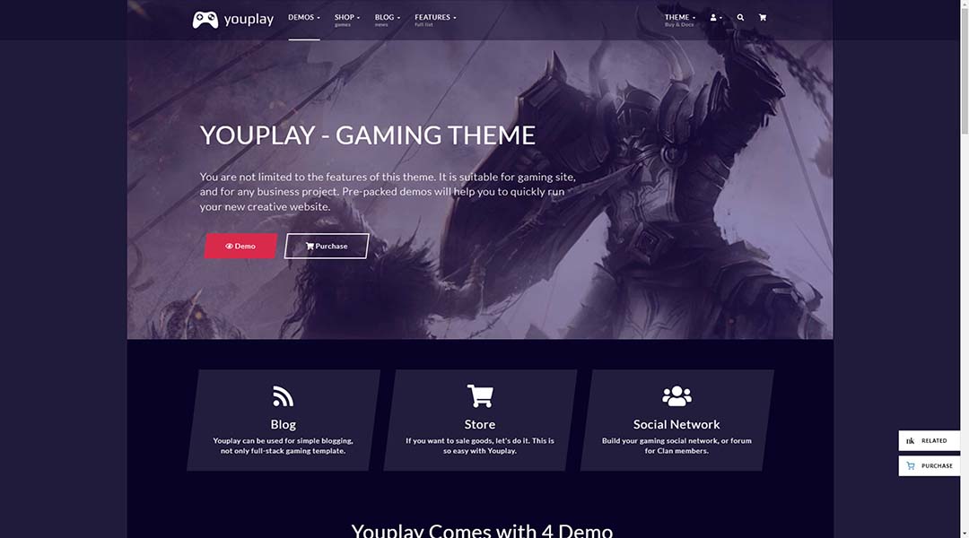 YouPlay Gaming WordPress Theme