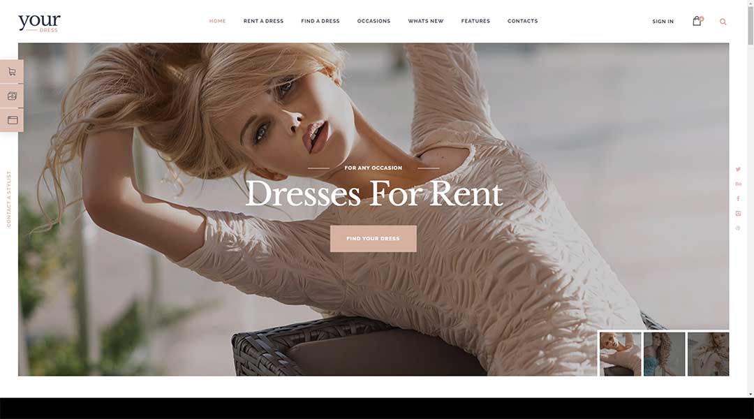 Your Dress Clothes Rental Services WordPress Theme