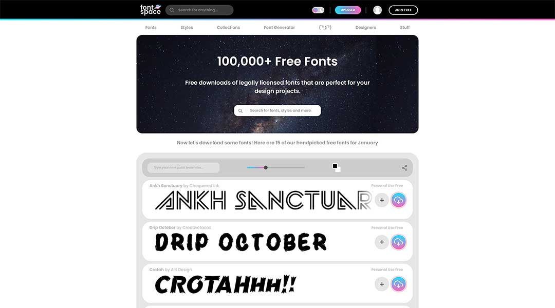 Fontspace Attractive Website To Download Fonts
