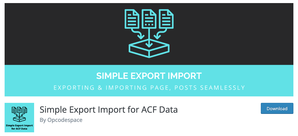 Opcodespace - Simple Export Import Plugin for ACF Data