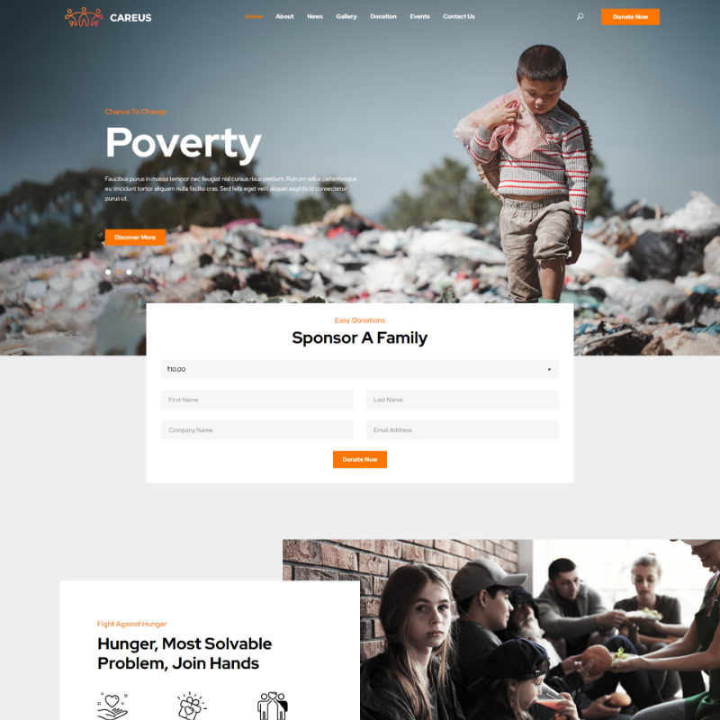 Care Us - Charity WordPress Theme